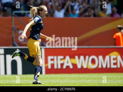 Australia S Ellyse Perry R Celebrates Her Goal Against Sweden With Teammate Emily Van Egmond During Their Women S World Cup Quarter Final Soccer Match In Augsburg July 10 2011 Reuters Kai Pfaffenbach Germany Tags