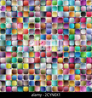 256 pieces colorful rounded square icon background set. Empty, blank labels, tags, banners, buttons. Gradient color square backdrop, background collec Stock Vector