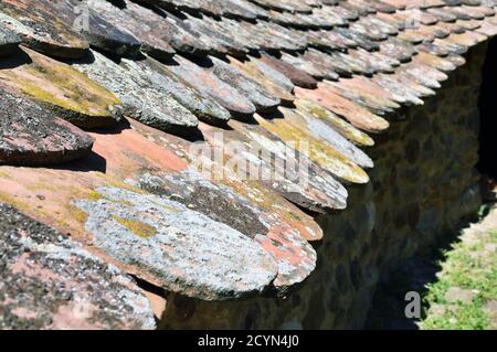 Unique traditional Transylvanian roof tiles Stock Photo