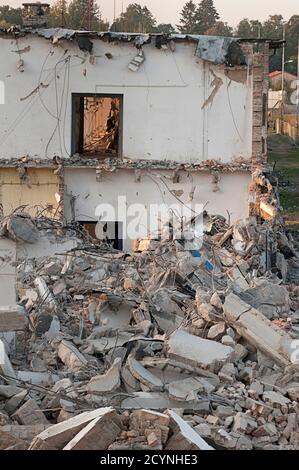 rubble and debris after building demolition Stock Photo