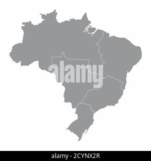 Brazil regions map Stock Vector