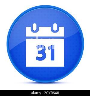 Calendar aesthetic glossy blue round button abstract illustration Stock Photo