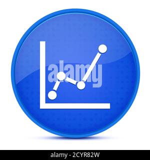 Chart aesthetic glossy blue round button abstract illustration Stock Photo