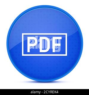PDF aesthetic glossy blue round button abstract illustration Stock Photo