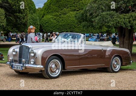 1957 Bentley S1 Continental Drophead Coupé by Park Ward, with actress Rula Lenska, Concours of Elegance 2020, Hampton Court Palace, London, UK Stock Photo