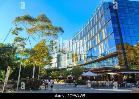 Commonwealth Bank Place, a dramatic curving building overlooking Tumbalong Park in Sydney, Australia Stock Photo