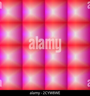 Seamless pattern of glass convex mosaic, volumetric checkers, glass blocks. Holographic effect. Stock Vector