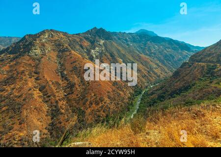 Kings river Canyon scenic byway Highway 180 in Kings Canyon National Park, California, United States of America. One of deepest canyons in North Stock Photo