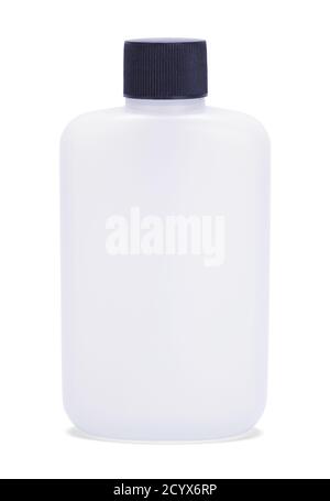 Transparent Plastic Bottle Isolated on White Bckground. Stock Photo