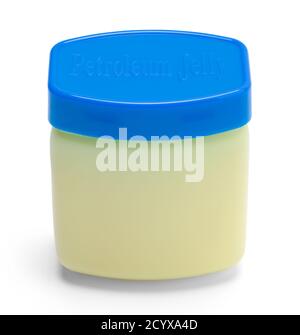 Jar of Petroleum Jelly Top View Isolated on White. Stock Photo