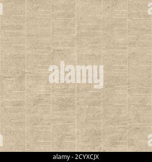 Vintage newspaper texture seamless pattern. A newspaper page illustration from a vintage old Russian newspaper of 1893. Beige collage newspaper backgr Stock Photo