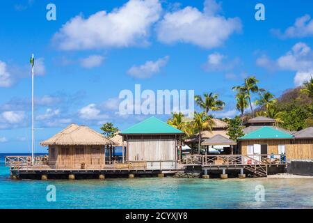 St Vincent and The Grenadines, Mustique, Brittania Bay, Basil's Bar Stock Photo