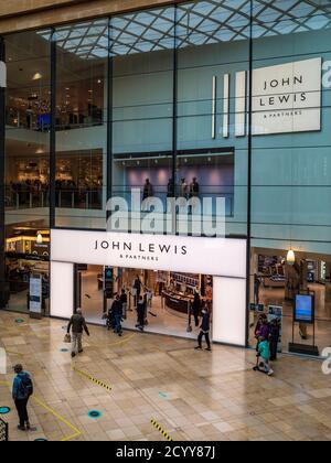 John Lewis Department Store Cambridge - entrance to the Cambridge John Lewis department store inside the Grand Arcade Shopping Centre Stock Photo