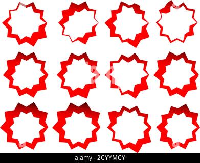 Starburst, Sunburst, price flash Tag, Label set vector Stock Vector