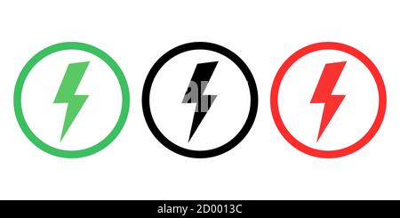 Lightning bolt icons set. Electric power vector simple logo isolated vector Stock Vector