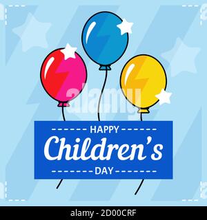 vector illustration of happy childrens day Stock Vector