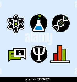 vector illustration of Physics Biology Psychology Sociology Accounting Kimia Stock Vector