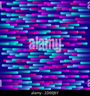 Neon colored drops on dark blue background. Random placed and colored stripes pattern. Vector illustration Stock Vector