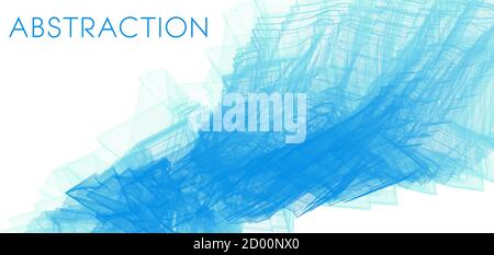 Blue hairline abstraction on a white background. Subtle vector graphics Stock Vector