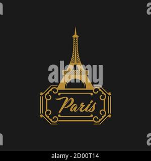 Beautiful hand written text typography design of europe european city paris name logo with red heart suitable for tourism or visit promotion Stock Vector