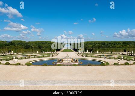 Uncrowded Chateau de Versailles Gardens during Covid-19 Epidemic - France Stock Photo