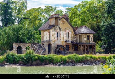 Mill in the Queen's Hamlet near Versailles Palace - France Stock Photo