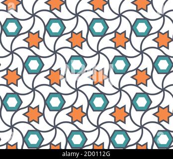 Geometric arabic texture. Color geometric arabic vector texture for cloth, textile, wrapping, wallpaper Stock Vector