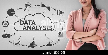 Data Analysis for Business and Finance Concept. Graphic interface showing future computer technology of profit analytic, online marketing research and Stock Photo