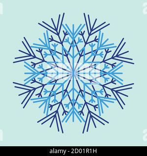 vector snowflake blue. outline of a snowflake Stock Vector