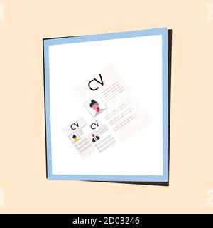 CV set. Resume group concept. Vector flat illustration. Stock Vector
