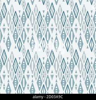 Winter rhombus seamless pattern. Blue pastel vector illustration Stock Vector