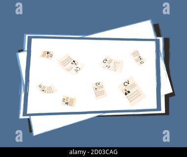 CV set. Resume group concept. Vector flat illustration. Stock Vector