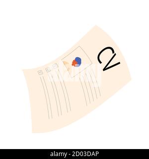 CV isolated on white background. Resume  concept. Vector flat illustration. Stock Vector