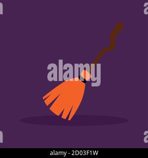 Witchs broom icon. Halloween season icon - Vector Stock Vector