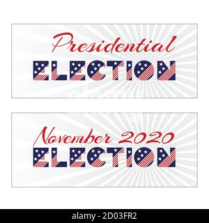 American presidential election day, political campaign for flyer, post, print, stiker template design Patriotic motivational message quotes Stock Vector