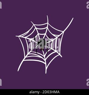 Spider over a spiderweb. Halloween season icon - Vector Stock Vector