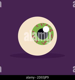 Green zombie eye icon. Halloween season icon - Vector Stock Vector