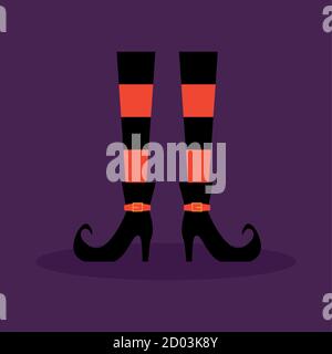 Witch legs icon. Halloween custome icon - Vector Stock Vector