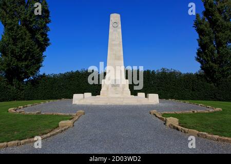 New Zealand Memorial for the soldiers that died during the Battle of Broodseinde on 4 October 1917 in Zonnebeke, Belgium Stock Photo