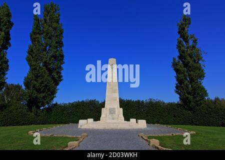 New Zealand Memorial for the soldiers that died during the Battle of Broodseinde on 4 October 1917 in Zonnebeke, Belgium Stock Photo