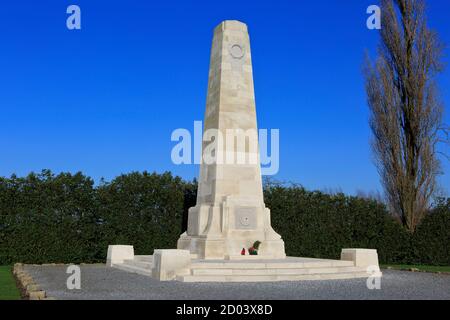 New Zealand Memorial for the soldiers that died during the Battle of Broodseinde on 4 October 1917 in Zonnebeke, Belgium Stock Photo