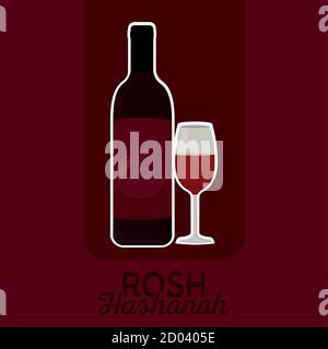Isolated wine tradition rosh hashanah icon- Vector Stock Vector