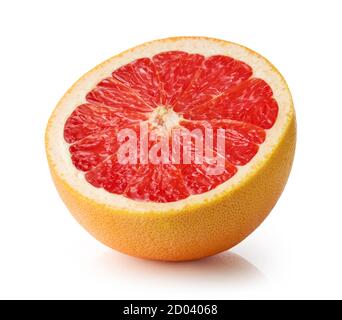 half of ripe red grapefruit isolated on white background Stock Photo