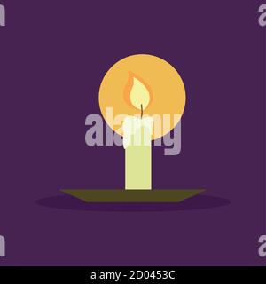 Isolated candle icon. Halloween season icon - Vector Stock Vector