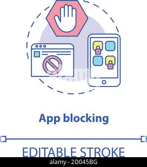 App blocking concept icon Stock Vector