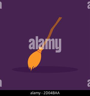 Witchs broom icon. Halloween season icon - Vector Stock Vector