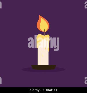 Isolated candle icon. Halloween season icon - Vector Stock Vector