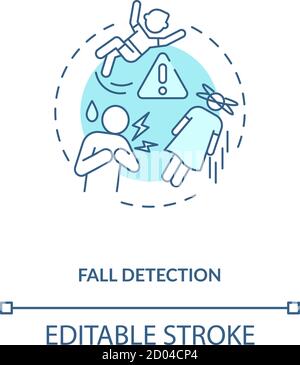 Fall detection concept icon Stock Vector