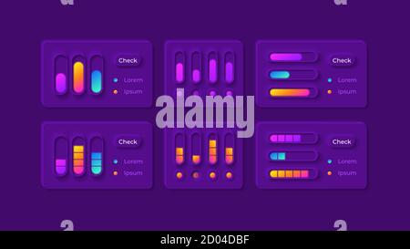 Setting adjustments UI elements kit Stock Vector
