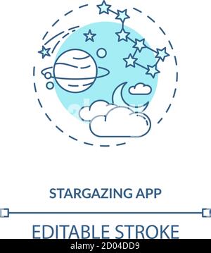 Stargazing app concept icon Stock Vector